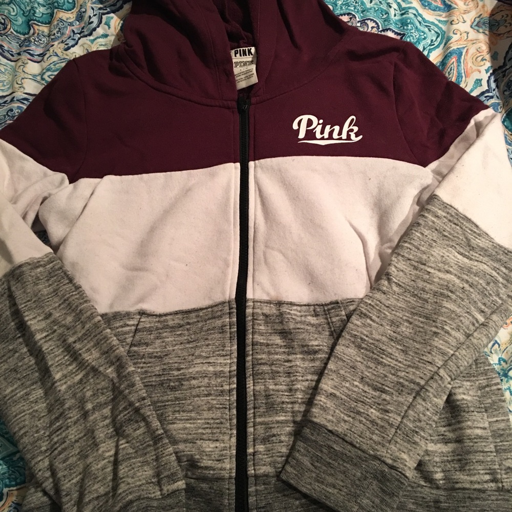PINK Hooded zip up sweatshirt